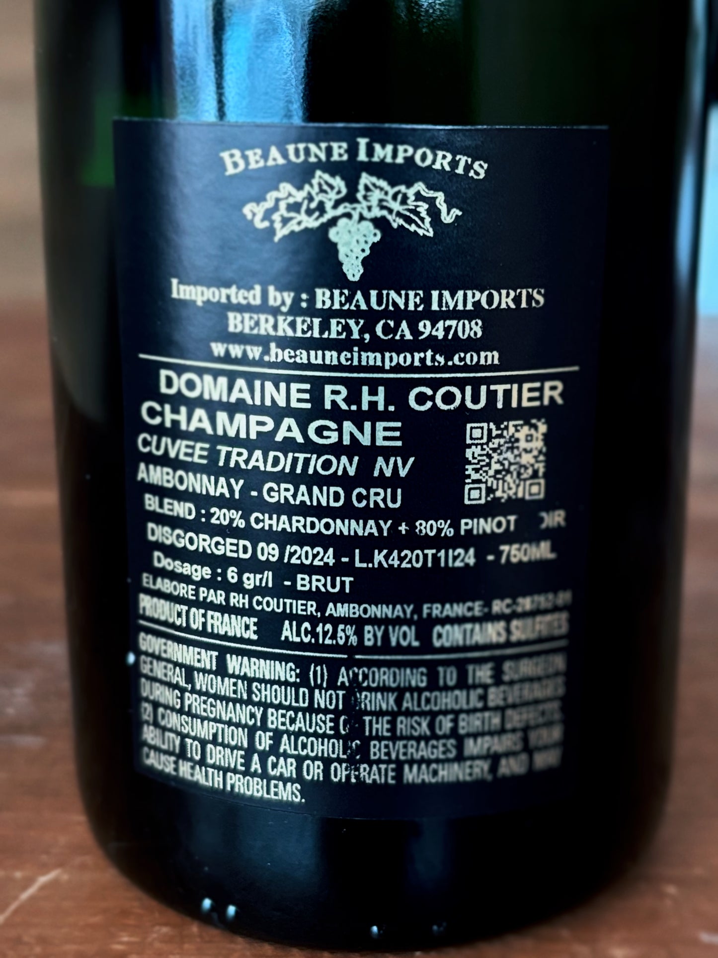 Coutier Champagne Brut Grand Cru Ambonnay NV (2019 Base)