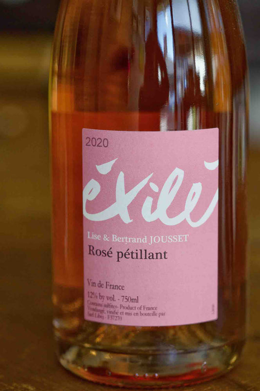 Vin de France Sparkling Rosé Petnat "Exilé", Lise & Bertrand Jousset 2020