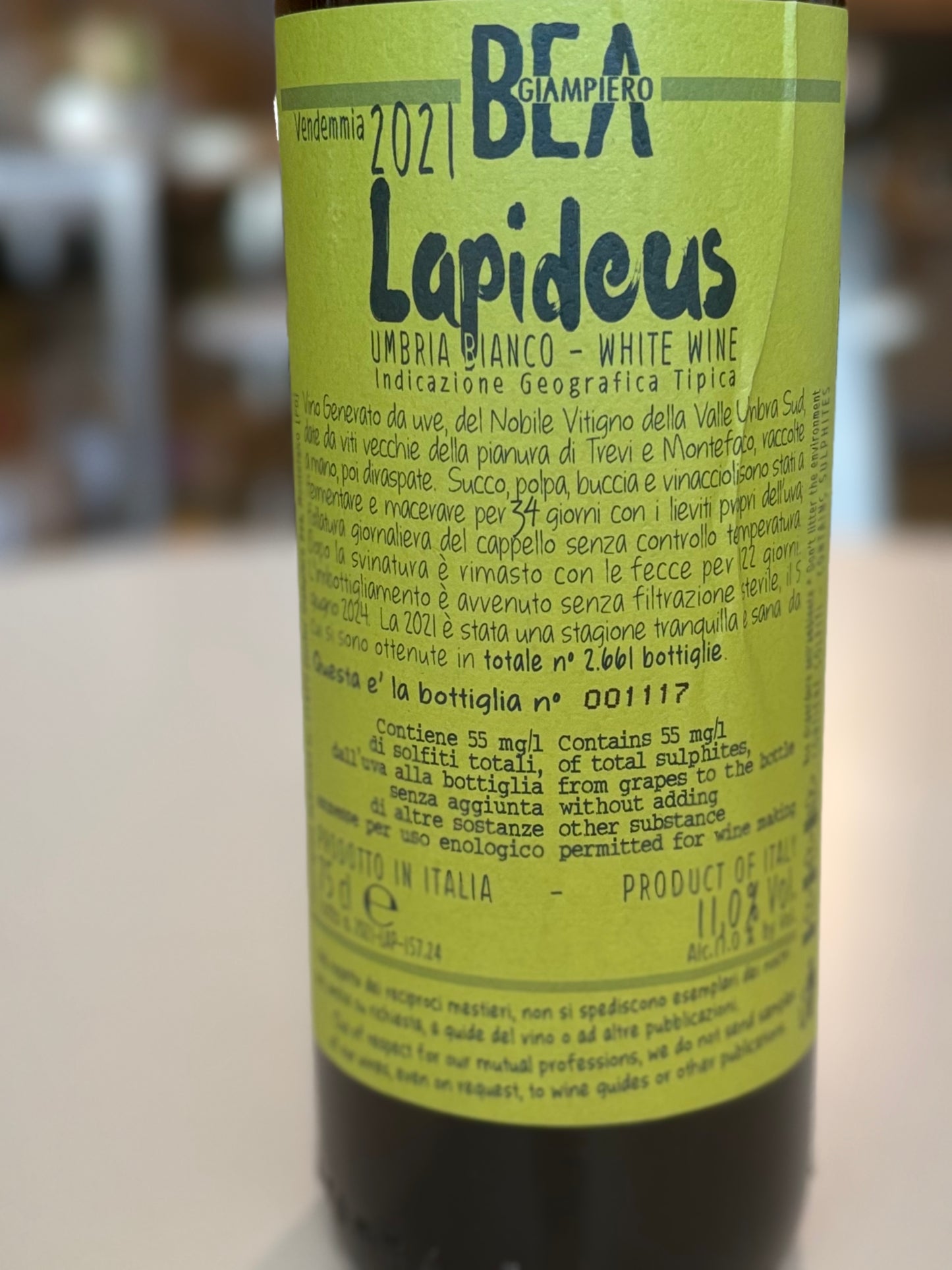 Giampiero Bea Umbria Bianco IGT Lapideus 2021