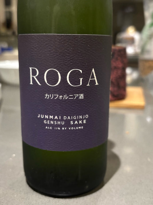 Roga Junmai Daiginjo Genshu Sake, California grown rice, 750ml