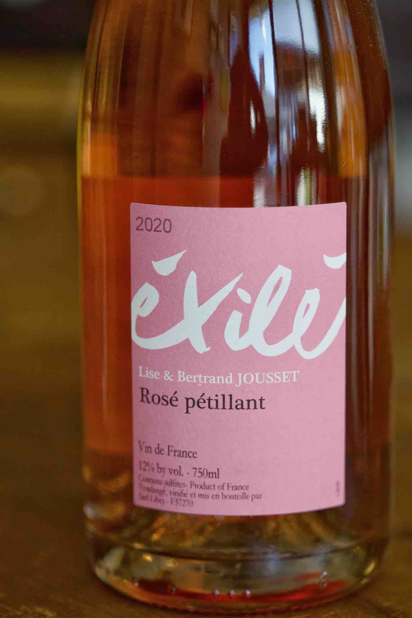 Vin de France Sparkling Rosé Petnat "Exilé", Lise & Bertrand Jousset 2020